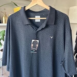 Callaway Men's Opti Dri Patterned Golf Performance Polo Shirt